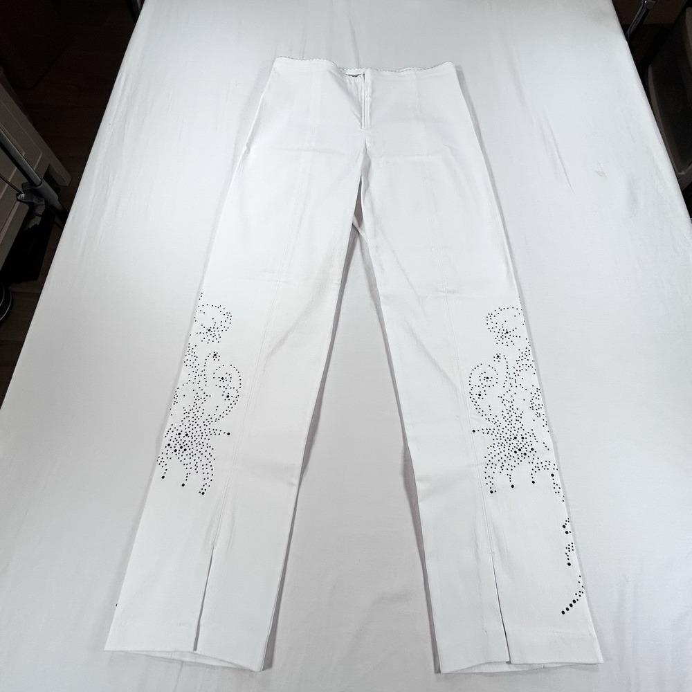 NEW Mesmerize Firework Pant Women's 10 Slit Hem Hi Rise Straight Rhinestone $108